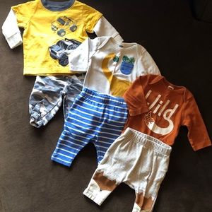 Bundle 3 top/bottom sets for 0-3 mos